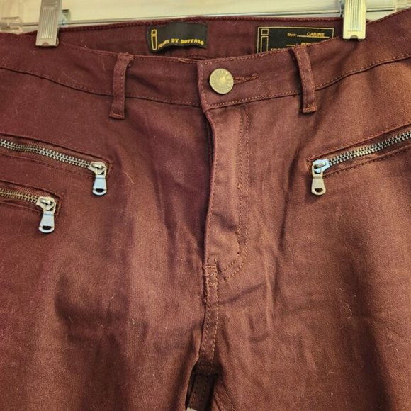 I Jeans by Buffalo Skinny Denim Jeans Womens Size 29 (8) Burgundy Maroon NEW - Picture 3 of 7